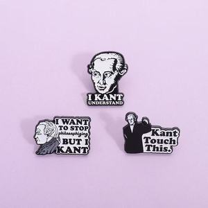 Broche Portrait penseur classique Emmanuel <span class=keywords><strong>Kant</strong></span> broche <span class=keywords><strong>de</strong></span> <span class=keywords><strong>philosophie</strong></span> pour les festivités du nouvel an ange croix accessoire <span class=keywords><strong>de</strong></span> mode pour - Product Image 1