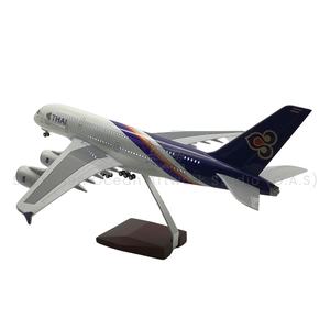 โมเดลเครื่องบินแอร์บัส 380 สายการบินไทย ขนาด 46 ซม. สเกล 1/160 ทำจากเรซิ่น ABS พร้อมไฟ LED และล้อลงจอด - Product Image 1