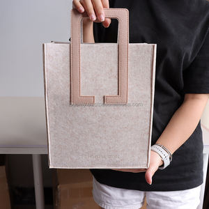 Customize Reusable PET Felt Tote <b>Bag</b> Personalized High-Capacity Machine Sewn Rectangle Shape Promotional Use Women Handbags - Product Image 5