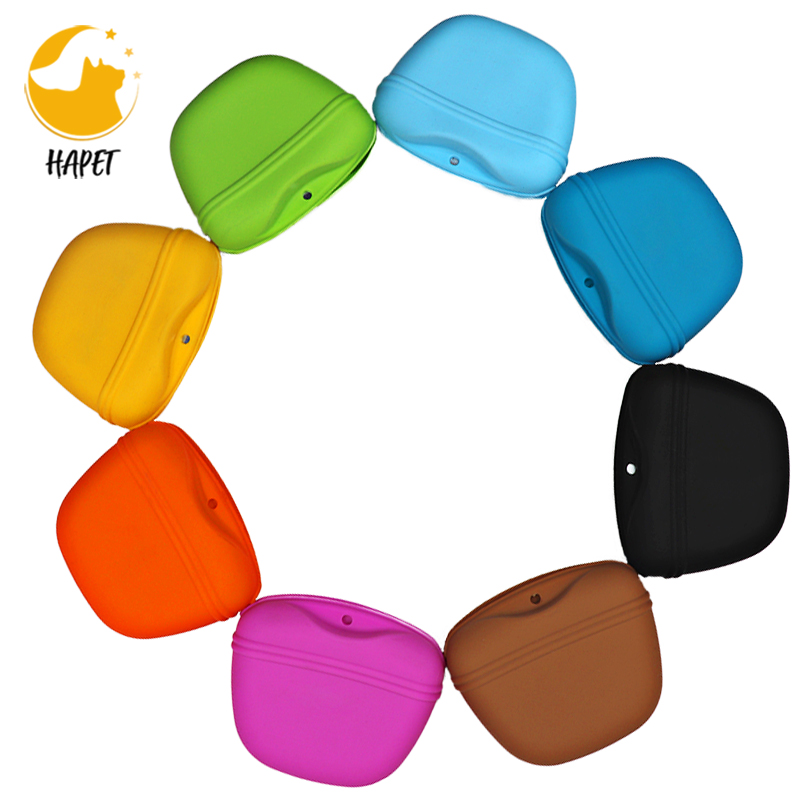 Сумка для дрессировки собак с магнитом, силиконовый портативный многофункциональный мешочек для собак с зажимом