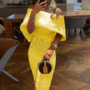 衣類メーカーカスタム卸売Womensa衣類ボディコンストラップレスオフショルダーサマードレスカジュアルドレス女性 - Product Image 3