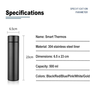 Logo personnalisé Bouteille d'eau <span class=keywords><strong>thermos</strong></span> Bouteille d'eau intelligente avec affichage de la température par LED Cadeaux promotionnels Bouteilles d'eau en acier inoxydable - Product Image 4