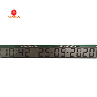 Modul LCD Tampilan Segmen Reflektif Positif 12 Digit Baterai CR2032 Jam Kalender SMS12123
