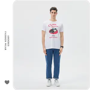 Ahodoris-Camiseta de alta calidad para hombre, ropa sencilla y cómoda con estampado, ajustada