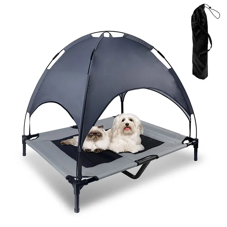 Fancy eco friendly pet tent bed foldable dog hammock outdoor waterproof dog bed