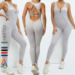 OEM Sexy Sports Back Design One Piece Romper for Women Scrunch Butt Playsuits for Workout Fitness Gym <b>Yoga</b> Formal Summer Wear - Product Image 5