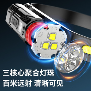 Cob Headlamp Rechargeable Led Aluminum Alloy Outdoor Camping With <b>Dimmer</b> Function - Product Image 1