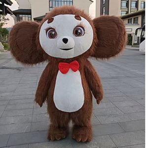 新品高品質ブラウン超ソフトぬいぐるみ ロシア製膨張式コスチューム 2.6M 男女兼用 大人用 チェブラーシカ マスコット ウォーキングコスプレ 大きな耳 - Product Image 2