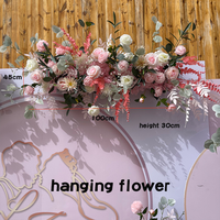 Fleur artificielle en soie en gros pour toile de fond de mariage fleurs séchées suspendues chemin de table Arrangement de fleurs
