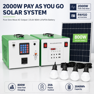 2000W Off Grid <b>Solar</b> System 25.6V 80Ah Battery 800W <b>Solar</b> Pure Sine Wave LED Light Speaker T2-PS-1000W <b>Solar</b> Energy Storage <b>200W</b> - Product Image 1