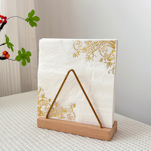 Gold Edged Printed Paper Napkins 330mm Wedding Disposable Tableware 20 Sheets Per Pack - Product Image 5