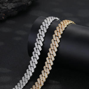 Collar de plata S925 de dos filas con piedras Gramosan de 8mm, 10mm, 12mm y 15mm para hombre, cadena de joyería de moda cubana estilo hip-hop. - Product Image 2