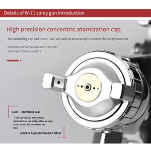 Pistola de Pulverización Neumática de Alta Atomización W-71 para Muebles y Sillas, Pulverizador de Pintura y Barniz de Doble Recipiente - Product Image 4