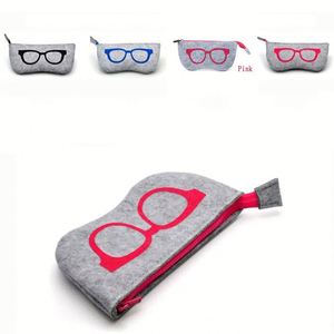 Étui de protection portable en feutre pour lunettes de soleil avec fermeture éclair, vente en gros - Product Image 4