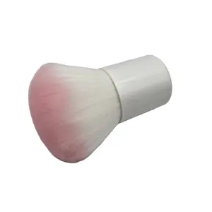 Round White Handle Ombre Pink Nylon Cabelo Dedo Prego Escova De Limpeza De Poeira