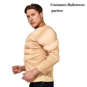 Divertente nuovo Design per adulti Costume di Halloween ragazzo divertente muscolatura abiti per i bambini include tuta gonna Role Play Performance Dress - Product Image 5