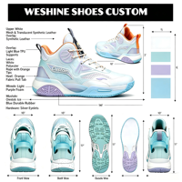 Chaussures de sport de basketball en TPU et EVA, amortissantes, rehaussantes, en maille respirante, pour terrain en ciment
