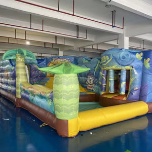 Casa de rebote de la carrera de obstáculos <span class=keywords><strong>inflable</strong></span> Costway con soplador Centro de juegos <span class=keywords><strong>inflable</strong></span> <span class=keywords><strong>Intex</strong></span> para niños al aire libre - Product Image 1