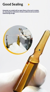 Ampul Kaca Transparan/Coklat Leher Lengkung Mudah Pecah Untuk Obat 1/2/5/10/20ml, Tersedia Faktur Pengiriman Gratis - Product Image 5