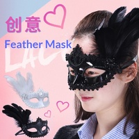 Masque créatif personnalisé en dentelle et plumes, masque à plumes, masque de fête européen et américain, fabriqué en Chine, vente directe d'usine