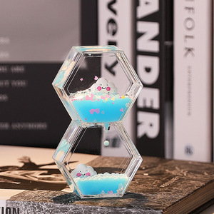Décorations en acrylique en forme de double diamant hexagonal, goutte d'huile, sablier, cadeau d'anniversaire, ornement de bureau pour étudiant, fait main - Product Image 3