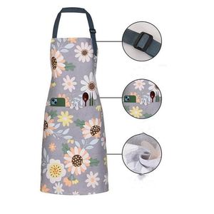 Delantal de Cocina Ecológico de Algodón Floral Resistente para Mujer, con Bolsillos Ajustables, Color Personalizado, Lavable - Product Image 3