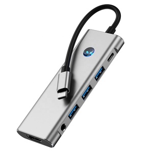 <span class=keywords><strong>Hub</strong></span> <span class=keywords><strong>USB</strong></span> <span class=keywords><strong>C</strong></span> 9 en 1 Adaptateur de concentrateur multiport <span class=keywords><strong>USB</strong></span> 3.0 Ports 4K/60Hz Port audio HD Dock PD 100W SD/TF avec bouton d'écran - Product Image 6