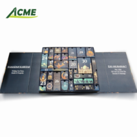 Boîte de calendrier de l'avent du Ramadan de luxe de 30 jours, boîte en papier pour bonbons et chocolats, aimant, avec laminage mat, feuille d'or pour enfants