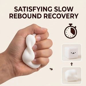 Jouet sensoriel anti-stress en forme de cube de tofu en TPR, mignon et super doux, pour enfants et adultes, jouet de poche - Product Image 3