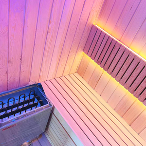 Collection de toiles de chauffage électrique en bois massif de cèdre rouge avec grain de bois et oeuvre en verre pour villas - Product Image 3