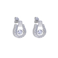 Boucles d'oreilles en cuivre en forme de U avec zircon, tendance, pour femmes, à porter au quotidien