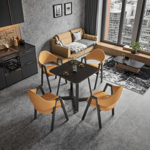 Ánh Sáng Sang Trọng Hiện Đại Đơn Giản Vuông Bàn Ăn Đá Hội Đồng Quản Trị Đàm Phán Ghế Kết Hợp Cho Các Cửa Tiệm Nhỏ Văn Phòng Căn Hộ - Product Image 4