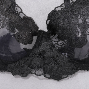 Lencería Hermosa, Transparente, Sexy, Madura y Cómoda, Estilo Asiático, Encaje Negro con Flores para Lencería - Product Image 5