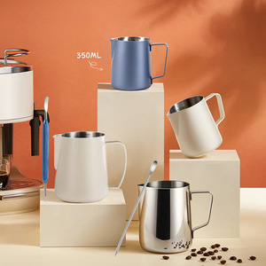 Diseño moderno 350ml 600ml Jarra de leche <span class=keywords><strong>Barista</strong></span>'s Choice Colorido 1,0 Espesor Jarra de leche para juegos de café y té - Product Image 6