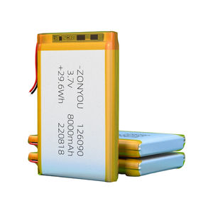 Batterie au lithium ultra-mince de haute qualité 126090 8000 mAh <span class=keywords><strong>rechargeable</strong></span> Li-Po pour gants chauffants - Product Image 2