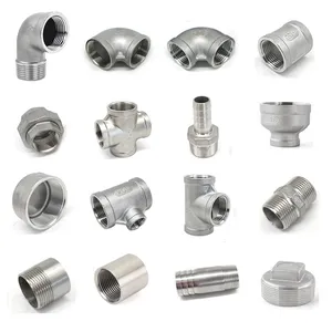 Stainless Steel 304 Outer Wire Joint External Thread Direct Head Pipe Fittings Nipples Plumbing Materials Hex Plug With Nut