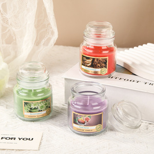 glass jar soy wax scented candles with lid multi fragrance home bedroom aromatherapy decorative candle ornaments - Product Image 4
