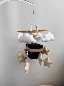 New bebe nursery accessori hanging decor handmade custom felt cube star moon quran giocattoli islamici baby mobile - Product Image 3