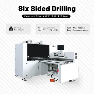 Máquina de perforación CNC ZICAR de 6 lados, máquina de perforación múltiple, máquina de perforación CNC profesional para carpintería, máquina de perforación de seis lados