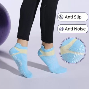 Chaussettes de Pilates pour femmes à taille haute, antidérapantes, en coton tricoté, avec revers, pour <span class=keywords><strong>barre</strong></span>, yoga, sport d'intérieur, jeunes, imprimé numérique - Product Image 1