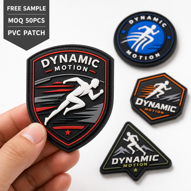 Custom 3D Raised PVC Patches for Hoodies Backpacks Silicone Rubber Feel with Personalized Logo for Apparel Branding PVC Patches