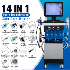 Appareil de beauté Hydra Dermabrasion 14 en 1 avec jet d'oxygène, microdermabrasion, écran tactile, pour spa et salon - Product Image 1
