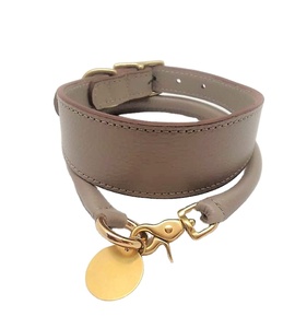 Dog Collar Genuine Leather Bowknot Ribbon Padded Customizable Colors Green High Quality Luxury Pet Accessories <b>Harness</b> <b>Leash</b> Set - Product Image 4