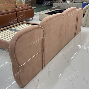 Luxe Italiaans Echt Lederen <span class=keywords><strong>Bed</strong></span> Hoog Hoofdeinde Koningin/Kingsize Boog Regenboog Ontwerp Eigentijds Tweepersoonsbed Slaapkamermeubilair - Product Image 5