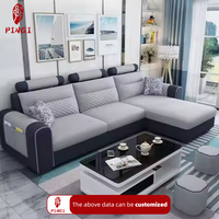 Ventes Directes d'Usine Canapé d'Angle Trois Places en Tissu Déhoussable et Lavable Style Moderne et Simple pour Salon