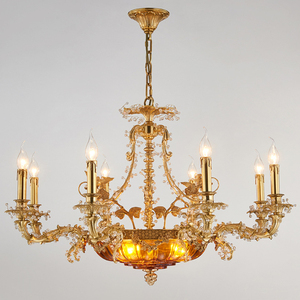 Luces colgantes de cobre ámbar Palacio candelabro decoración dormitorio Bush madreselva atmósfera Lynx piedra lámpara colgante - Product Image 1