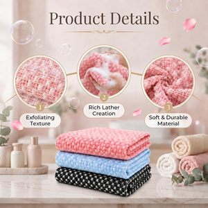 Custom Logo Exfoliating Towel Bathcloth Long Nylon Mesh Japanese Body Net <b>Sponge</b> Bathing <b>Showering</b> Scrubber Exfoliator - Product Image 4