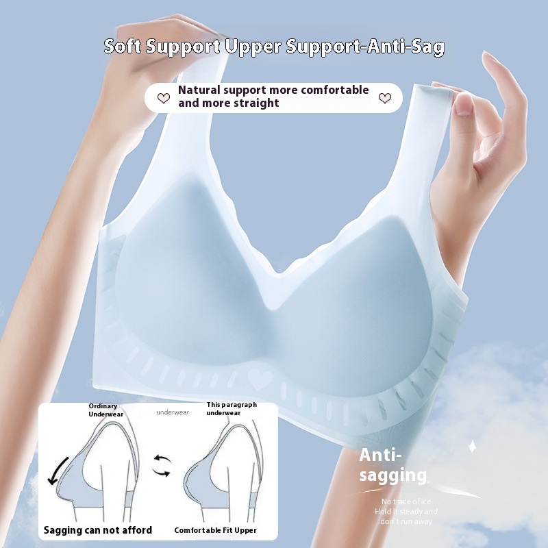 Wholesale of Ultra-thin and Seamless Women's Bras for Summer, with a Nude Feel, Big Breasts and a Small Look, Comfortable Bras