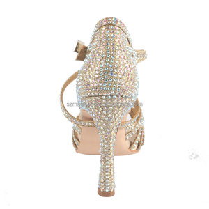 <span class=keywords><strong>Zapatos</strong></span> de <span class=keywords><strong>Baile</strong></span> Latino y de Salón para <span class=keywords><strong>Mujer</strong></span>, Tacón de 10CM, Nueva Llegada, Brillantes Dorados, <span class=keywords><strong>Zapatos</strong></span> de Tango, Sandalias con Suela de Cuero - Product Image 4