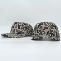 Gorra de Béisbol/Golf de 5 Paneles Personalizada, Impermeable, de Verano, con Parche de Goma PVC con Diseño de Camuflaje, Ajustable con Cierre a Presión